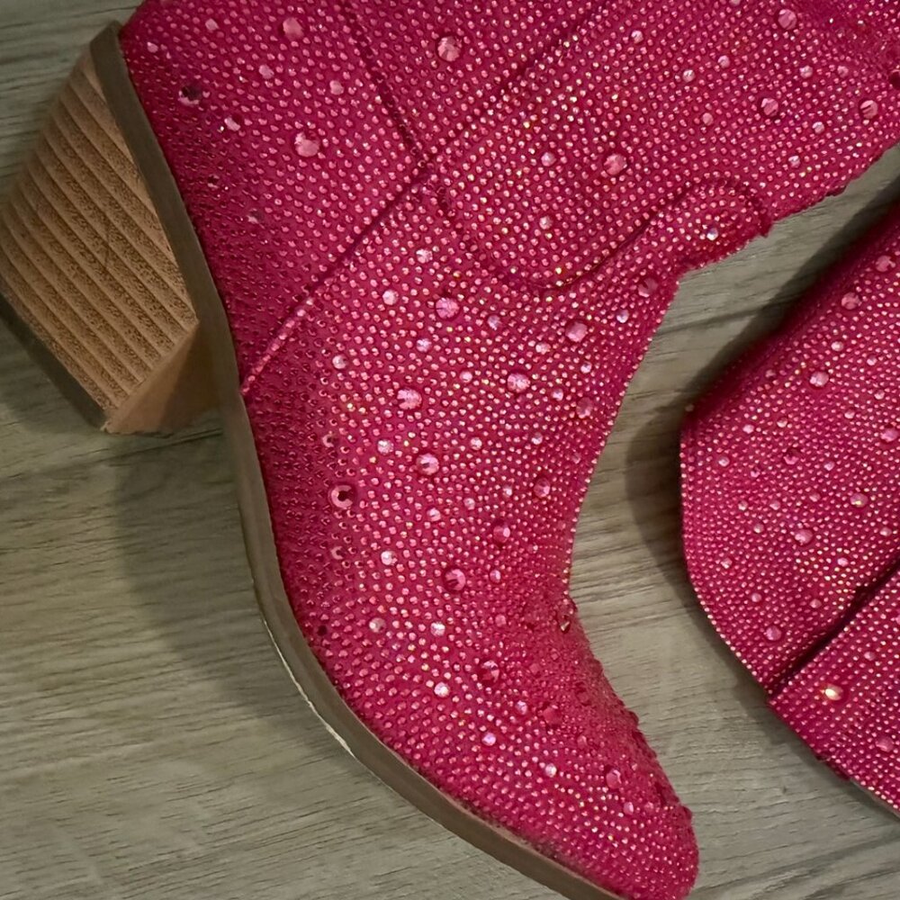 Pink Rhinestone Cowboy Boots - Picture 4 of 7